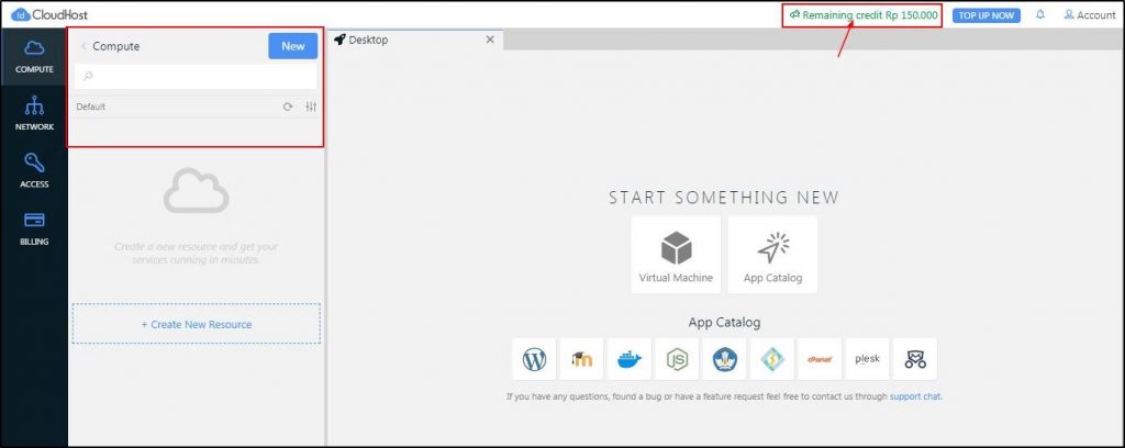 Dashboard Private Cloud