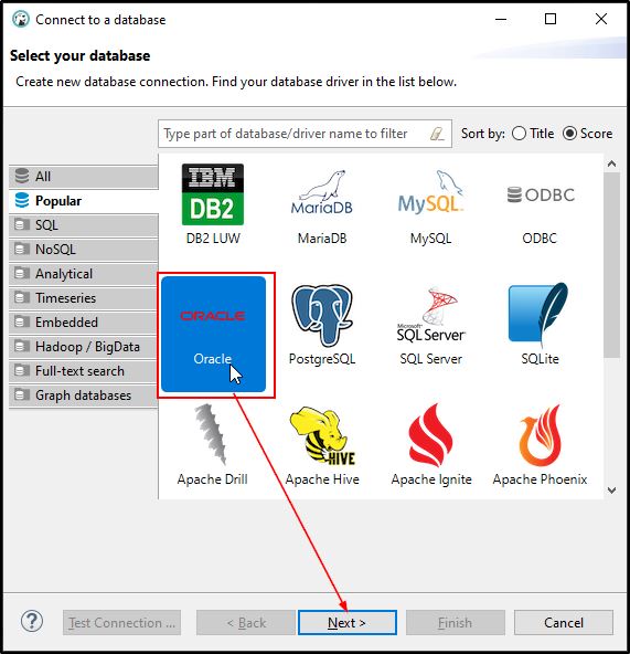 Pilih Database Oracle