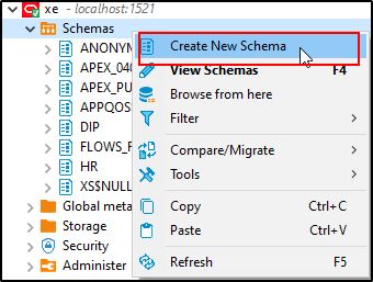 Membuat Schema Oracle