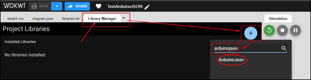 Library ArduinoJson