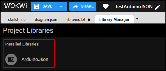 Library ArduinoJson