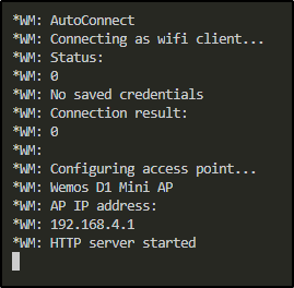 WiFi Manager Serial Monitor